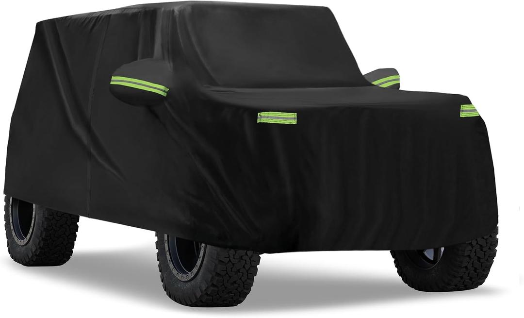 ACROPIX Waterproof Car Cover for Ford Bronco 4 Door 2021-2023 Outdoor Full Car Cover All Weather Protection Rain Sun Protection with Zipper Black Car Parts
