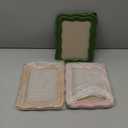 Vicenpal 3 Pack 5 x 7 Inch Scalloped Picture Frame Vintage Curved Funky Decorative Picture Frame for Desktop Wall Display Home Decor Gift Aesthetic Art Design (Retro Colors)