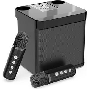 Karaoke Machine for Adults and Kids, Portable Bluetooth Karaoke Speaker with 2 Wireless Microphones for TV, Singing Karaoke for Home Party, Great Gifts for Boys and Girls