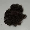 7x10cm Small Area Short Curly Human Hair Topper Fluffy Curly Hair Topper Clip in Toupee Hairpieces Top Crown Topper Hair Replacement Wiglets Weavy Topper Hair Pieces for Women Dark Brown