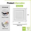 Noooza 2ft x 2ft Drop Ceiling Tiles, White Icon Relief Ceiling Tiles 24 x 24in.Waterproof, Washable and Fire-Rated - Reusable - High-Grade PVC to Prevent Breakage Cover 48 Sq. Ft, Pack of 12 Tiles