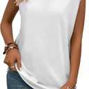 Womens Summer Tops Short Cap Sleeve Shirts V Neck Basic Tees Casual Fashion T Shirts (White, M)