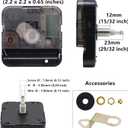 TIKROUND Youngtown High Torque Long Shaft Clock Movement Mechanism with 12 Inch Long Spade Hands