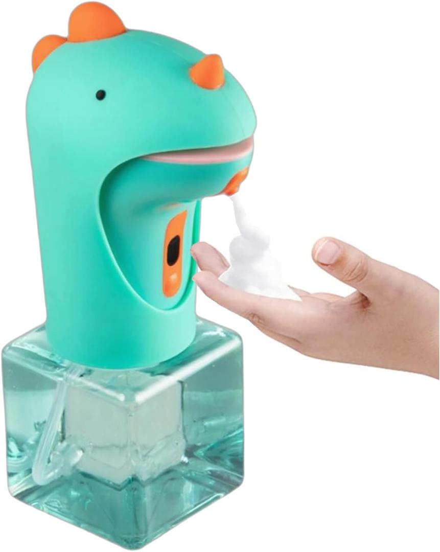 Automatic Soap Dispenser, Cute Touchless Foaming Soap Dispenser, IPX6 Waterproof, 2 Levels Foam Adjustable, Smart Hand Dispenser for Bathroom Kitchen 8.7oz/250ml (Dinosaur)