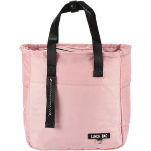 PATIKIL Insulated Lunch Bag Reusable Large Lunch Bag for Women & Men Thermal Lunch Box Leakproof Cooler Tote Bag with Side Pockets for Adults Picnic Office Work, Pink (10.6"x6"x11")