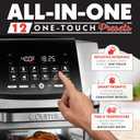 Gourmia Air Fryer - 14 Qt All-in-One Rotisserie Oven with Digital Display, 12 Presets, Roast, Bake, Broil, Dehydrate, Dishwasher Safe Accessories, Stainless Steel, Large