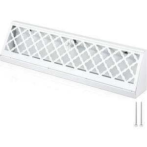 Blulu 1 Pcs Baseboard Register Duct Opening Size Modern Design Vent Covers for Home Floor Wall Baseboard Air Covers Supply Floor Diffuser Including Screws (15 Inch, White)