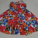 B2prity Women's One Piece Swimdress Swimsuit Tummy Control Swim Dress Modest Full Coverage Bathing Suit with Skirt (Large, Red, Blue Floral)