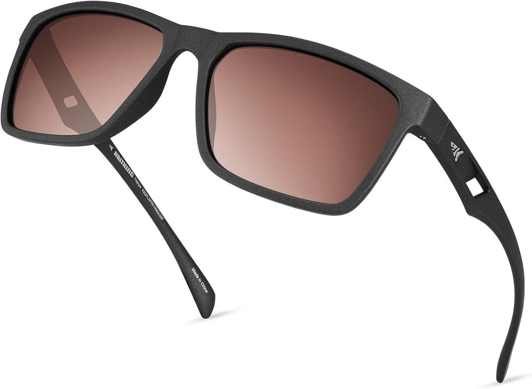 KastKing FlatRock Polarized Sport Sunglasses for Men and Women, Ideal for Driving Fishing Cycling Running, UV Protection (Frame: Matte Metallic Gun /Lens: Copper - Silver Mirror)