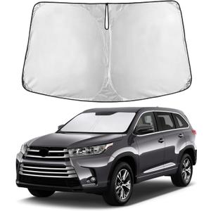 EcoNour Windshield Sunshade Compatible for Toyota Highlander 2014-2017 2018 2019, Sun Visor for Front Windshield & Window Sun Shade Cover, UV Heat Blocker & Protector, Car Accessories