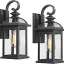 Darkaway Outdoor Lights Fixtures Wall Mount, Outdoor Wall Sconce with Seeded Glass Waterproof Outside Exterior Lights Fixture for House, Front Porch, Patio, 15", 2 pack