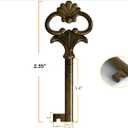 9 x KY-5 Antique Brass Plated Universal Skeleton Key (2 PCS) - Reproduction Key Replacement for Antique, Vintage & Modern Furnitures and Locks