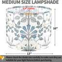 Lamp Shades Set of 2 for Table Lamps, 13" Top x 13" Bottom x 10" High(Spider),Medium Drum Lamp Shades for Floor Lamps,Bedroom,Polyester Fiber Printing Plants Lampshades,Easy Assembly Required,By GO&SO