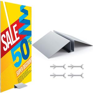 Blulu Metal Floor Sign Stand Holder Fits 12 Wide Board up to 72 Tall, 0.25 to 1.5 Thick, Graphic Floor Standing Display Stand for Composite Foam Board, Acrylic Glass Sign, Base Only