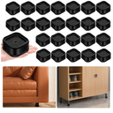 shouwuhho 24 Pack Furniture Risers Adjustable Bed Risers Heavy Duty Lifts Height 1", Square Stackable Bed Risers 1, 2 or 3 Inch for Desk Leg Table Couch Sofa Chair Bed Frame Legs Dorm, Black