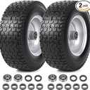 AR-PRO (2-Pack) 13x5.00-6 Flat Free Tire and Wheel Assemblies - Compatible for 13 x 5 x 6 Solid Riding Lawn Mower Tires and Wheel - With 3" Centered Hub and 3/4" Bearings (Extra 5/8")