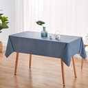 NLMUVW Square Vinyl Tablecloth 100% Waterproof Oil Proof Spill Proof PVC Table Cloth Wipe Clean Table Cover for Kitchen Dining Picnic, 54 x 54 inch, Blue