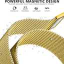 Metal Magnetic Band Compatible with Apple Watch 46mm 42mm 44mm 45mm 49mm 38mm 40mm 41mm, Stainless Steel Dressy Mesh Loop Strap with X-Shape Diamond Women