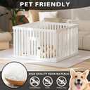 Dog Playpen with Locking Door - 12 Panel Indoor Puppy Play Pen & Pet Fence, 25.6 Inch Height Portable Playpen for Small Medium Dogs & Cats, Easy Set Up, Durable Plastic, White