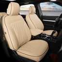 GIANT PANDA Pu Leather 7 Seats Car Seat Covers Full Set Custom Fit Ford Explorer 2016 2017 2018 2019 XLT,Limited,Platinum,Sport,Base,3 Row Model with Second Row 40/60 Split Seats- (Beige) (Beige (Diamond Style))