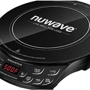 Nuwave Flex Precision Induction Cooktop, 10.25” Shatter-Proof Ceramic Glass, 6.5” Heating Coil, 45 Temps from 100°F to 500°F, 3 Wattage Settings 600, 900 & 1300 Watts, Black
