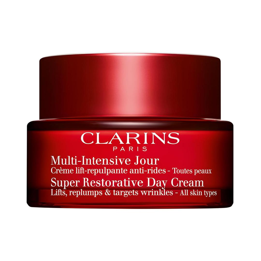 Clarins Super Restorative Day Cream | Anti-Aging Moisturizer For Mature Skin Weakened By Hormonal Changes | Replenishes, Illuminates & Densifies Skin | Lifts & Smoothes | Targets Age Spots & Wrinkles