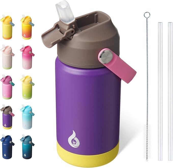 BJPKPK Insulated Water Bottle with Straw Lid, 12oz Thermo Water Bottles with Soft Nozzle, Flex Handle & Non-slip Boot, BPA Free Leak Proof Stainless Steel Metal Thermo, Tumblers, Cups,Violet BJPKPK Insulated Water Bottle with Straw Lid, 12oz Thermo Water Bottles with Soft Nozzle, Flex Handle & Non-slip Boot, BPA Free Leak Proof Stainless Steel Metal Thermo, Tumblers, Cups,Violet