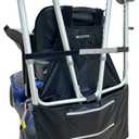 AlveyTech Universal Walker Holder for Mobility Scooters - Fits Most Scooters - Black Polyester Walker Holder with Attachment for Adult/Seniors (Deluxe)