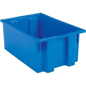 Nest and Stack Plastic Storage Container and Distribution Tote, (22-Inch L x 14-Inch W x 10.5-Inch H), Blue