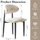 Dining Chairs Set of 2, Modern Fabric Upholstered Dining Room Chair MetalKitchen Chairs, Farmhouse Dinner Chair for Kitchen Dining Room, Beige