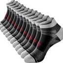 PAPLUS Ankle Compression Sock for Men and Women 2/4/6 Pairs, Low Cut Compression Running Sock with Ankle Support (Large-X-Large)