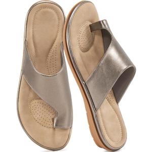 Reimferce Summer Flat Sandals for Women: Comfortable Walking Dressy Slides for 2026 - Ladies Orthopedic Casual Shoes Indoor Outdoor 9
