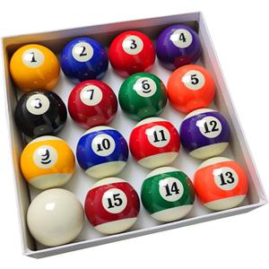 2-1/4" Pool Balls Billiard Set - 16 Resin Balls, Regulation Size & Weight, Complete Pool Table Balls Set for Replacement, Pool Table Accessories & Billiards Pool Accessories