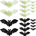 Plastic Hanging Bats, 20PCS Halloween Bats with String,3 Size Hanging Bat Halloween Decoration