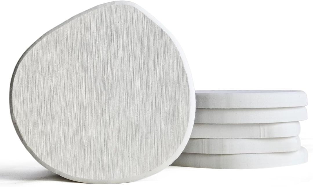 Diatomaceous Earth Coasters Set of 6 for Drinks, Moisture Water Absorbent Stone Coasters for Table Desk at Work, Water Absorbing Instant Drying Diatomite, Modern White Diatomaceous Earth Coasters Set of 6 for Drinks, Moisture Water Absorbent Stone Coasters for Table Desk at Work, Water Absorbing Instant Drying Diatomite, Modern White
