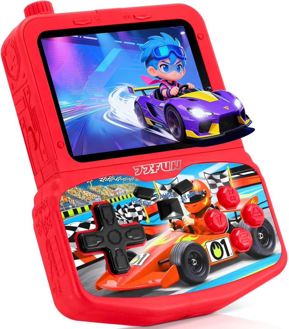 Kids Handheld Game Console with 220 Preloaded Retro Video Games, 3.5'' IPS Screen Adjustable Brightness & Volume, Portable Hand Held Game Player Toy for Travel, Ideal Christmas RED