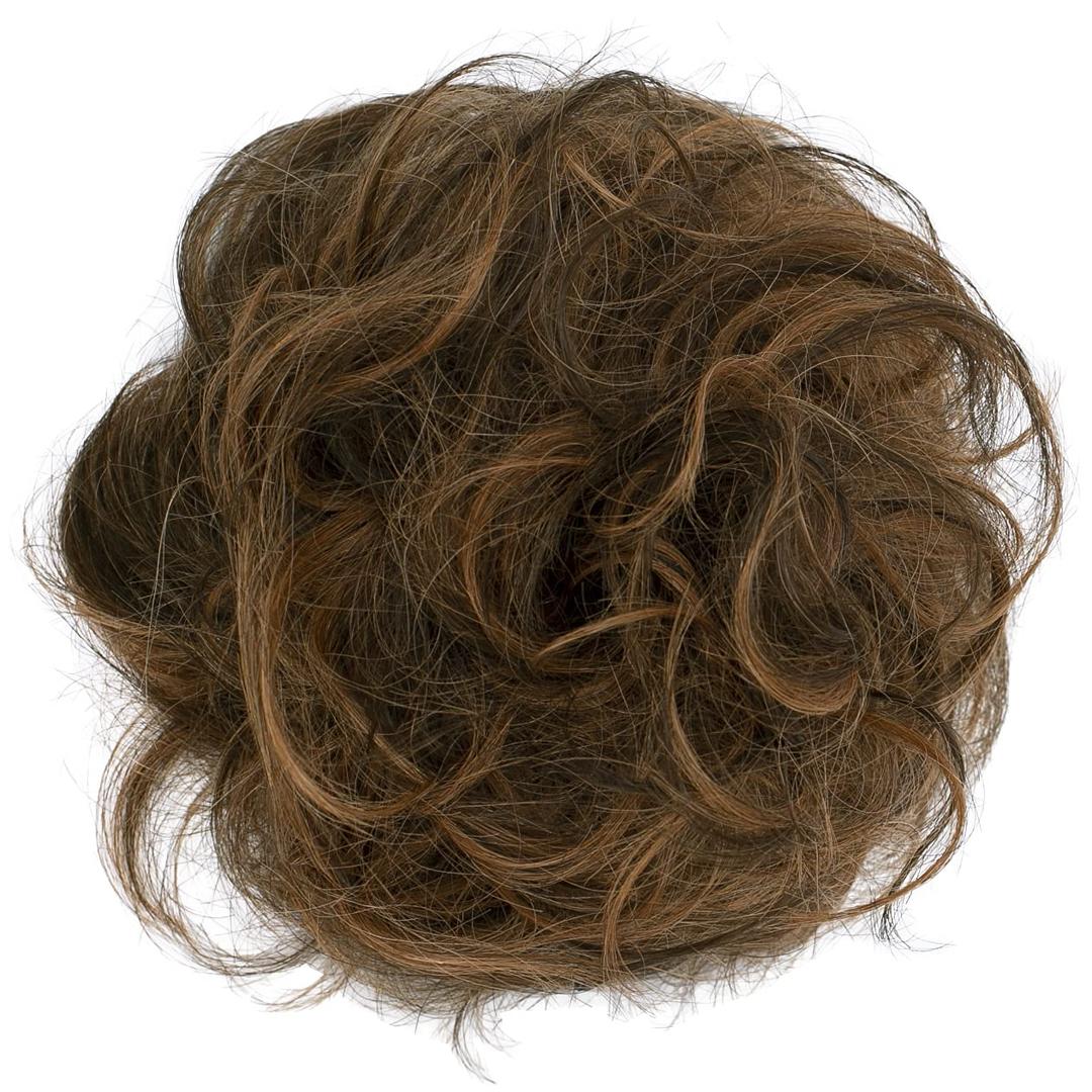 CAISHA 100% HUMAN HAIR Scrunchie Hair Piece Updo Braid Hair Scrunchy Messy Bun Brown Mix H312l  brown mix #4H30 H312l