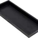 MAONAME Black Bathroom Vanity Tray, Rustic Long Narrow Tray, Rectangle Farmhouse Wood Trays, Countertop Organizer Trays for Candle, Perfume, 12.2"x 5"