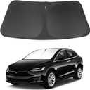 Windshield Sun Shade Compatible with 2016-2024 2025 2026 Tesla Model X Tesla X Accessories Foldable Sunshade Front Sun Visor Protector Keep Car Cooler
