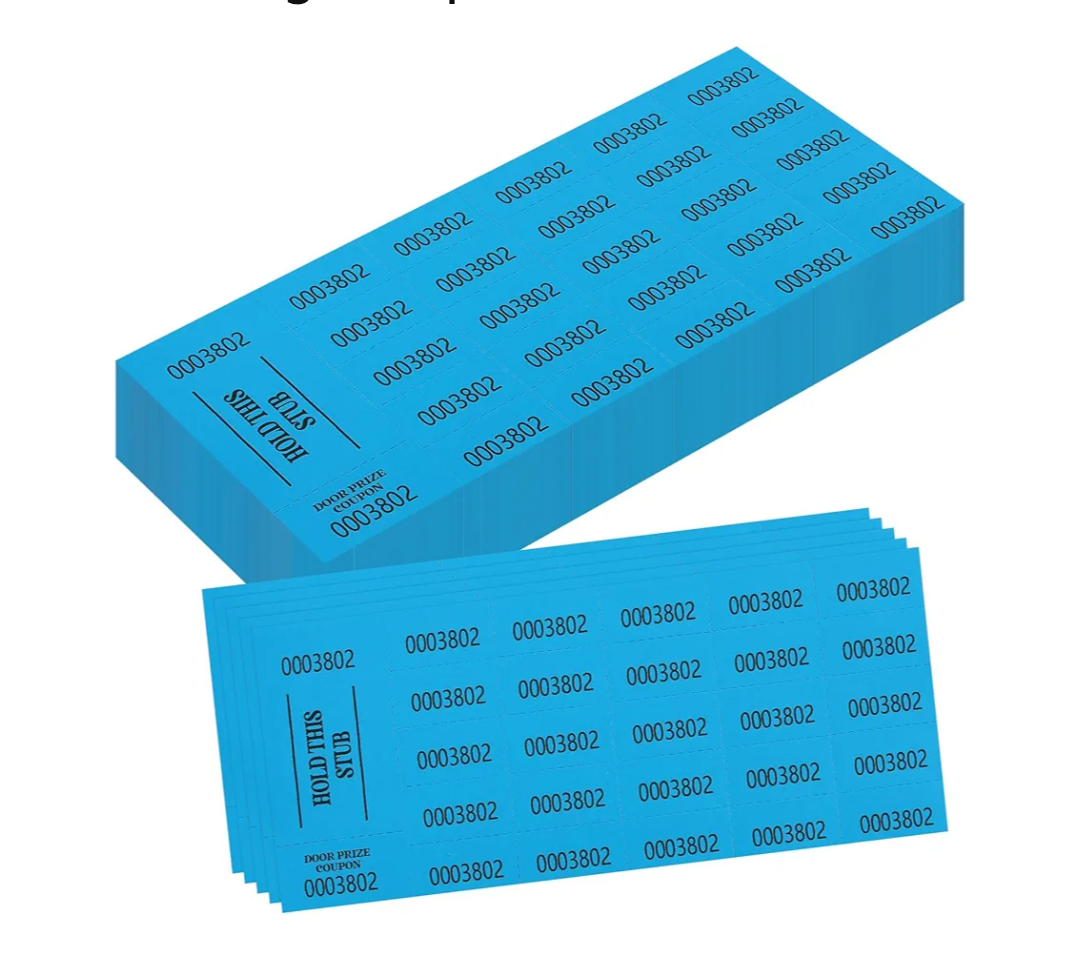 200 Pieces Basket Tickets Auction Chinese Ticket Raffle Tickets Sheets Blue 4"×9" 200 Numbers for Drink Door Prize Fundraiser Silent Carnival Penny Auction Events (200)