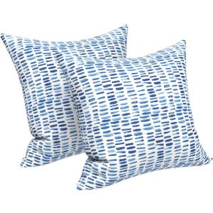 LVTXIII Outdoor Throw Pillows, Decorative Throw Pillows with Inserts, 16"x16" Square Pillows for Bed, Couch, Sofa and Patio Furniture, Set of 2, A Pebble Blue