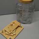 2 Gallon Drink Dispenser with Stand，Glass Beverage Dispenser With Wood Stand, 18/8 Stainless Steel Spigot and Labels Large Water Drink Dispensers for Parties, Lemonade,Juice, Tea