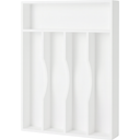 smirly Bamboo Kitchen Drawer Organizer, 9 Inch Silverware Utensil Holder for Small Drawer, Narrow Silverware Organizer for Cutlery Knives (9 x 13 inch (5 Slots))