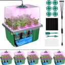 Self Watering Seed Starter kit with Grow Light, 6 Pack /72 Cells Seed Starter Trays with Timer, Plant Germination Trays with Dome, Heightened Lids for Greenhouse Seeding Planting Growing