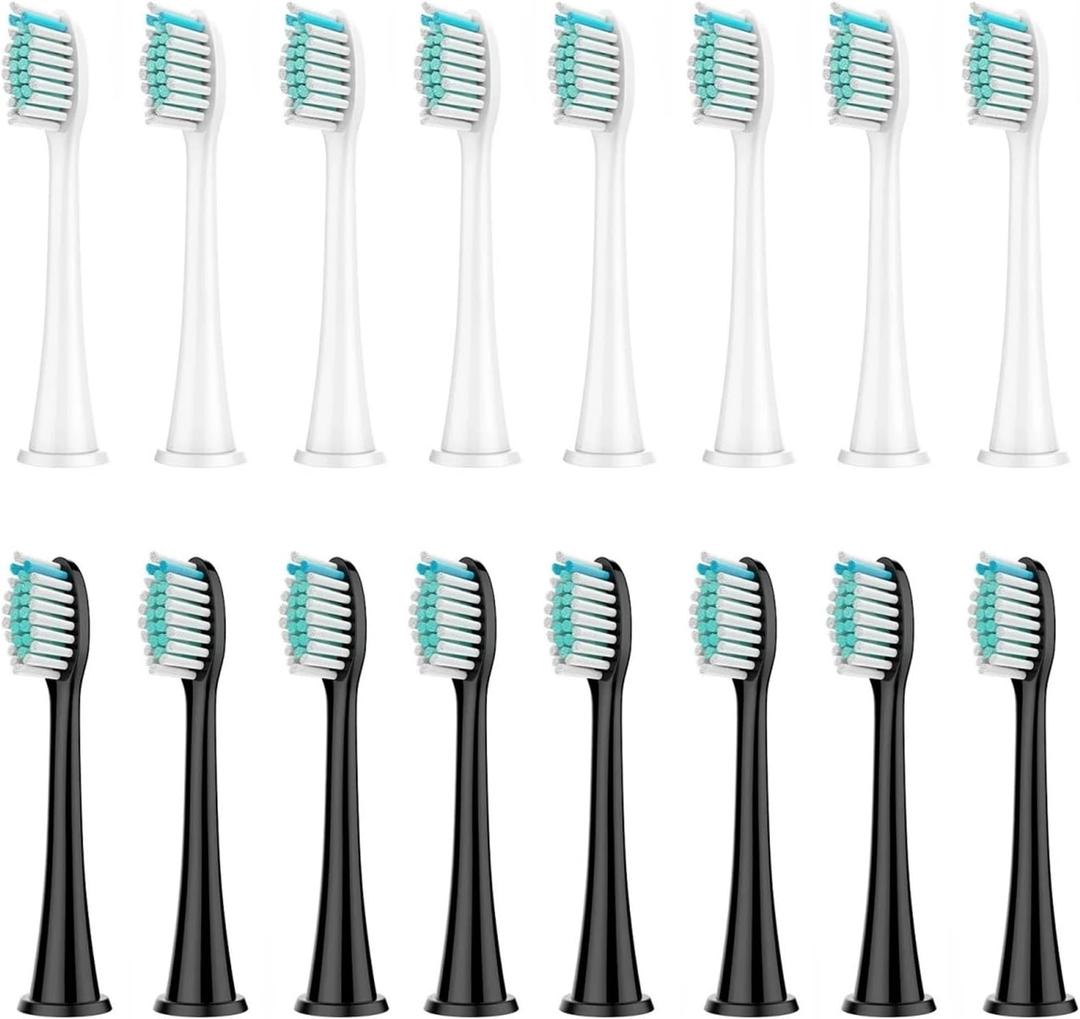 Replacement Brush Heads Compatible For Philips Compatible For Sonicare DiamondClean HX3/HX6/HX9 Series Electric Toothbrush Heads (8 White 8 Black)
