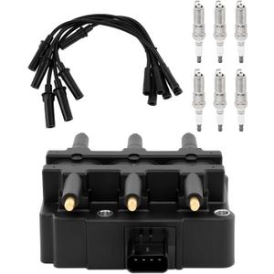 UF305 Ignition Coil & Iridium Spark Plugs & Wire Set Fit for Chrysler Town & Country Voyager Pacifica 3.3L/3.8L V6, Ignition Coil Pack Fitr for Dodge Grand Caravan Caravan 3.3L/3.8L V6, Replaces UF412