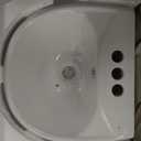 Renovators Supply Manufacturing Ondine Space Saving 16" W x 33" H x 14.5" Proj. Small Bathroom Pedestal Sink, Vitreous China, with Overflow, Compatible with 4 in. Centerset Faucets