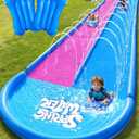 Spring Water 22ft Inflatable Slip and Water Slide for Kids, 2 Racing Lane Giant Slip n Water Slides for Backyard Heavy Duty with 2 Bodyboards, Outdoor Summer Water Toys Funs Sprinkler