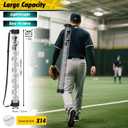 Baseball Pickup Tube Holds 14 Balls, Baseball Picker Upper Ball Holder with Shoulder Strap - Durable All-Terrain Design for Coaches, Parents and Teams