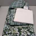 Laura Ashley- Queen Duvet Cover Set, Reversible Cotton Bedding Set, Includes Matching Sham(s) with Bonus Euro Sham(s) & Throw Pillow Covers (Bramble Floral Green, Queen)